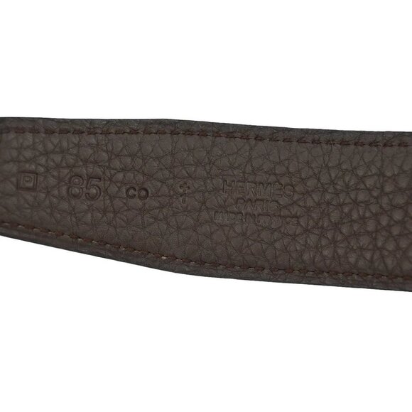 Hermes Black Box Calf Constance Reversible Belt #85 Small Good □P CO 166354 - Picture 6 of 7